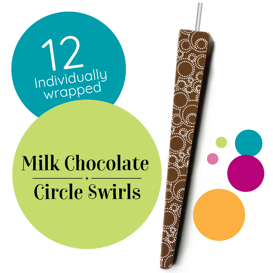 Case Pack: Circle Swirls | Milk Chocolate Original Candles (12-count, Milk Chocolate)