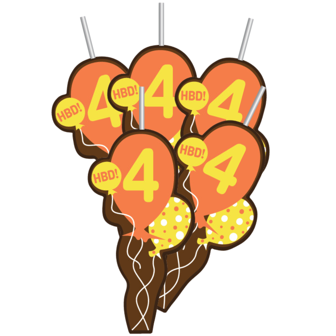 Case Pack: #4 balloons (5-count, Milk Chocolate)