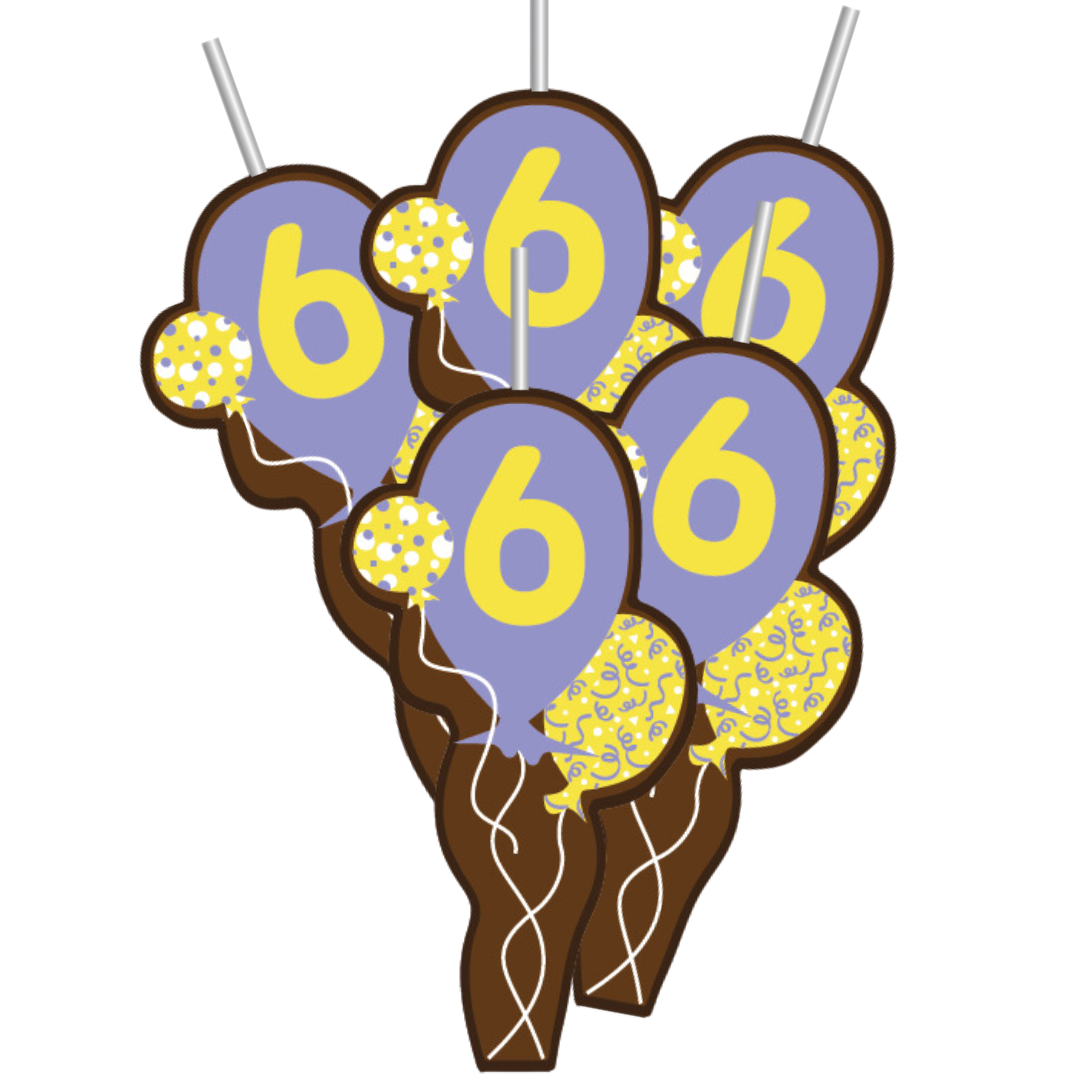 Case Pack: #6 balloons (5-count, Milk Chocolate)