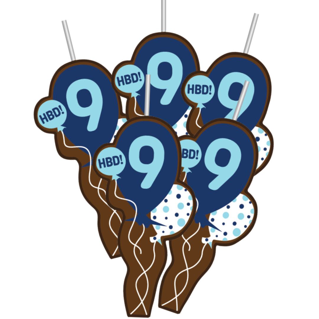 Case Pack: #9 balloons (5-count, Milk Chocolate)