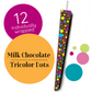 Case Pack: Tricolor Dots | Milk Chocolate Original Candles (12-count, Milk Chocolate)